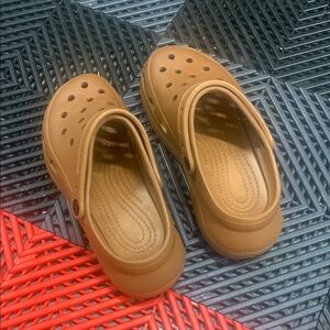 Tan Mules with Ventilation and Textured Footbed